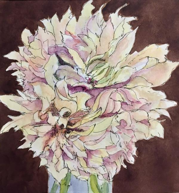"Dalia Study #1" Ink and Watercolor