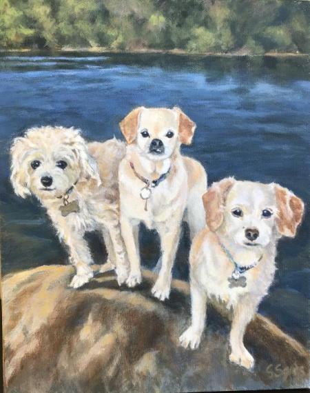 "Nancy and Louis's Fur Kids" Acrylic on Canvas