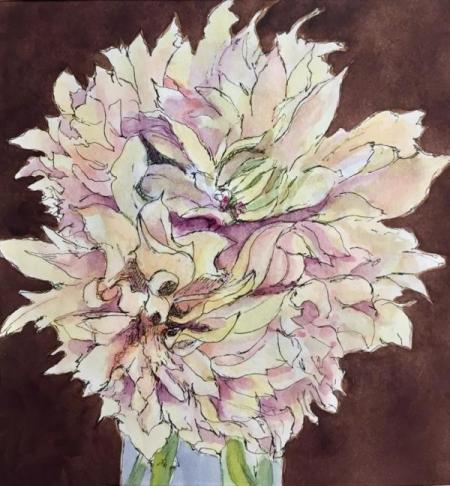 "Dalia Study #1" Ink and Watercolor